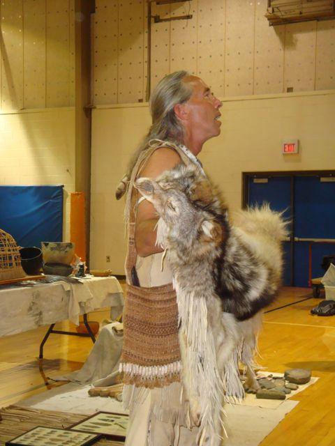 Daniel shows us how American Indians stayed warm in winter.